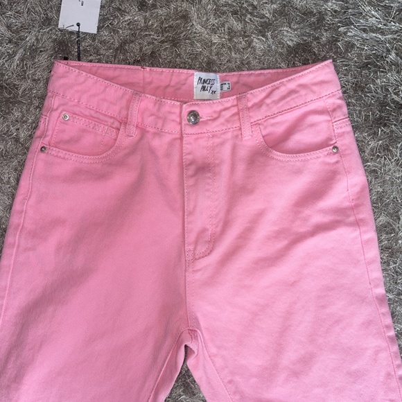 NWT Princess Polly Cabarita Lounge Flare Bubble Gum Pink Denim Jeans - Picture 4 of 7